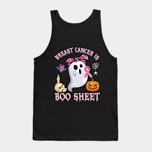 Skull Ghost Girl Halloween Day Breast Cancer Is Boo Sheet Tank Top